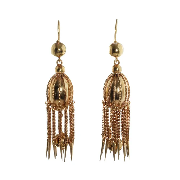 Victorian Era Jelly Fish Earring Bell Bird Antiques Earrings