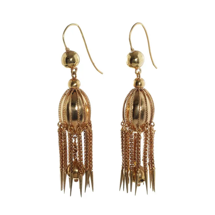 Victorian Era Jelly Fish Earring Bell Bird Antiques Earrings