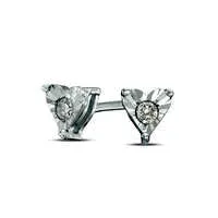 005 CT TW Diamond Heart Solitaire Stud Earrings in Sterling Silver Goldia Earrings 005 CT TW Diamond Heart Solitaire Stud Earrings in Sterling Silver Goldia Earrings