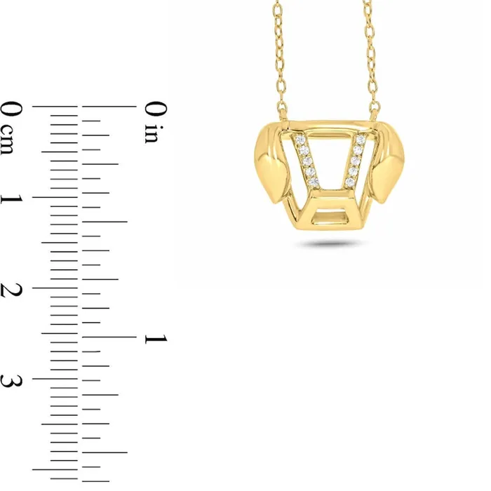 005 CT TW Natural Diamond Abstract Puppy Head Necklace in Sterling Silver with 14K Gold Plate Goldia Necklaces 005 CT TW Natural Diamond Abstract Puppy Head Necklace in Sterling Silver with 14K Gold Plate Goldia Necklaces