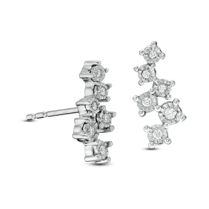 01 CT TW Diamond Scatter Stud Earrings in Sterling Silver Goldia Earrings