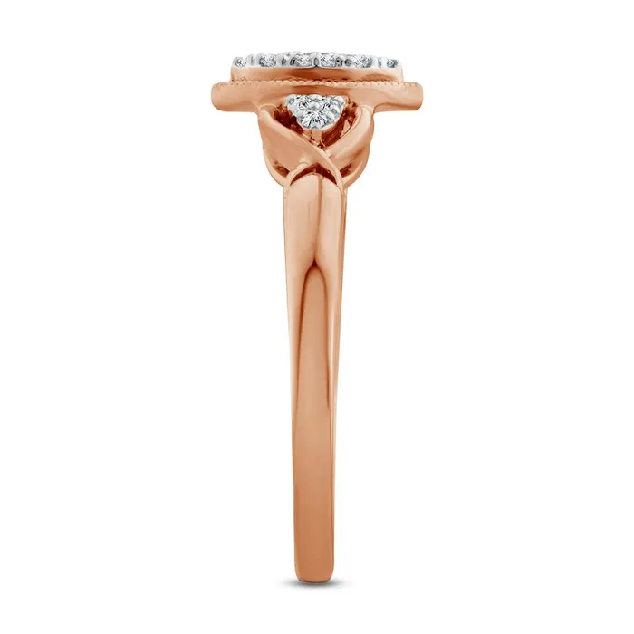 013 CT TW Composite Marquise Natural Diamond TriSides Antique VintageStyle Promise Ring in Solid 10K Rose Gold Goldia Rings 013 CT TW Composite Marquise Natural Diamond TriSides Antique VintageStyle Promise Ring in Solid 10K Rose Gold Goldia Rings