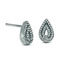 017 CT TW Diamond Double Teardrop Stud Earrings in Sterling Silver Goldia Earrings 017 CT TW Diamond Double Teardrop Stud Earrings in Sterling Silver Goldia Earrings