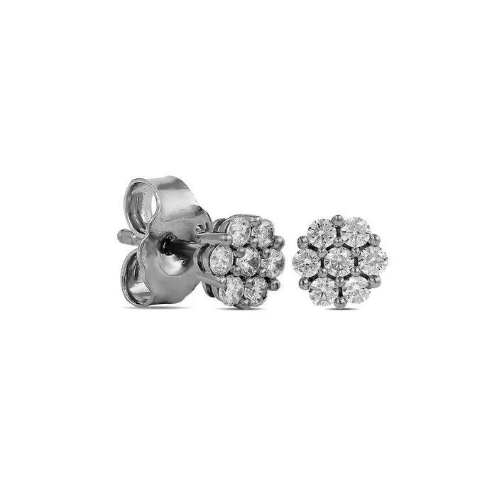 02 CT TW Composite Diamond Flower Stud Earrings in 10K White Gold Goldia Earrings 02 CT TW Composite Diamond Flower Stud Earrings in 10K White Gold Goldia Earrings