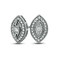 02 CT TW Diamond Marquise Frame Stud Earrings in Sterling Silver Goldia Earrings 02 CT TW Diamond Marquise Frame Stud Earrings in Sterling Silver Goldia Earrings