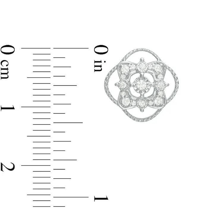 025 CT TW Diamond Clover Frame Stud Earrings in 14K White Gold Goldia Earrings 025 CT TW Diamond Clover Frame Stud Earrings in 14K White Gold Goldia Earrings