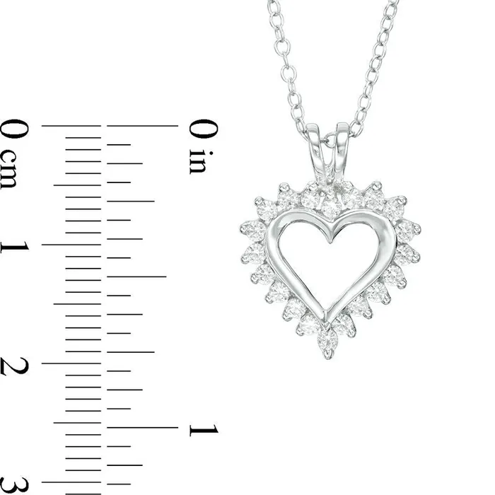 025 CT TW Natural Diamond Heart Pendant in 14K White Gold Goldia Necklaces 025 CT TW Natural Diamond Heart Pendant in 14K White Gold Goldia Necklaces