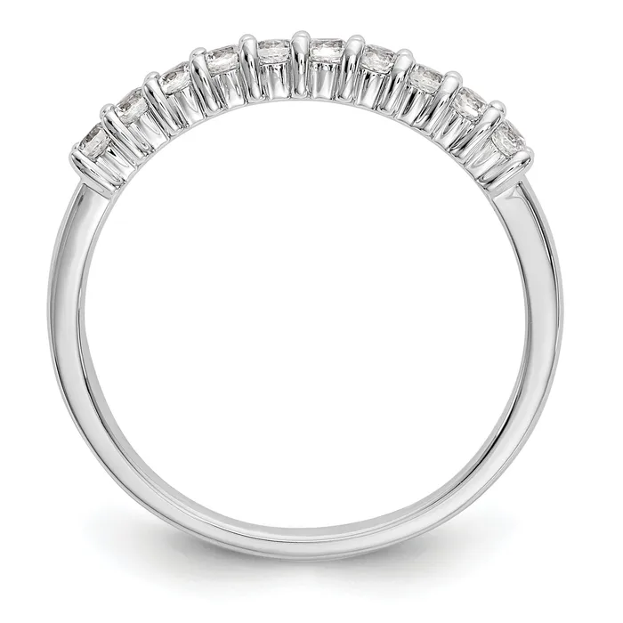 028ct CZ Solid Real 14K White Gold 10Stone Wedding Band Ring Goldia Rings