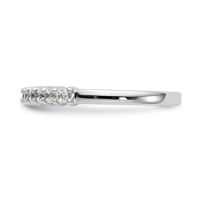 028ct CZ Solid Real 14K White Gold 10Stone Wedding Band Ring Goldia Rings