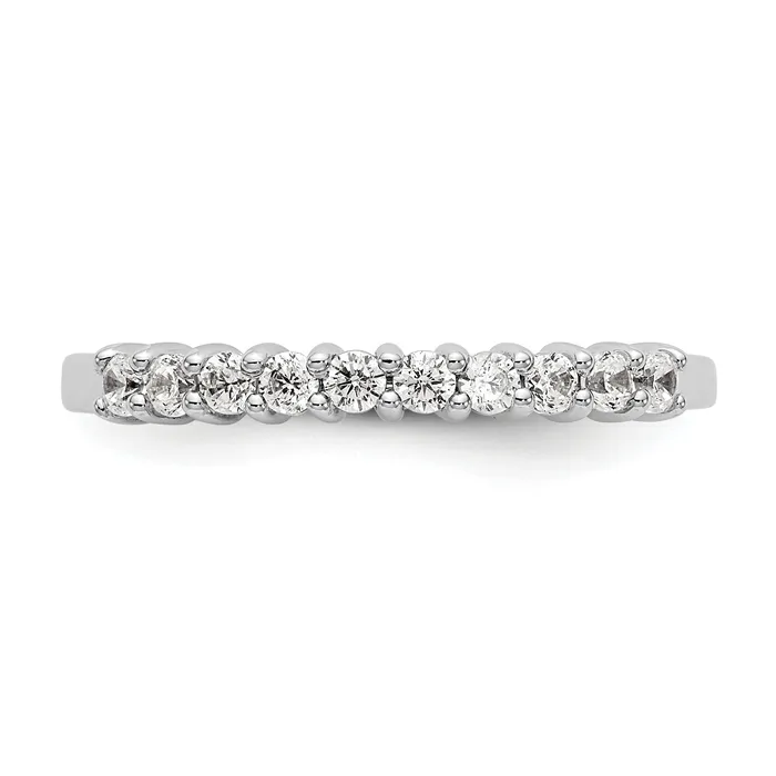 028ct CZ Solid Real 14K White Gold 10Stone Wedding Band Ring Goldia Rings