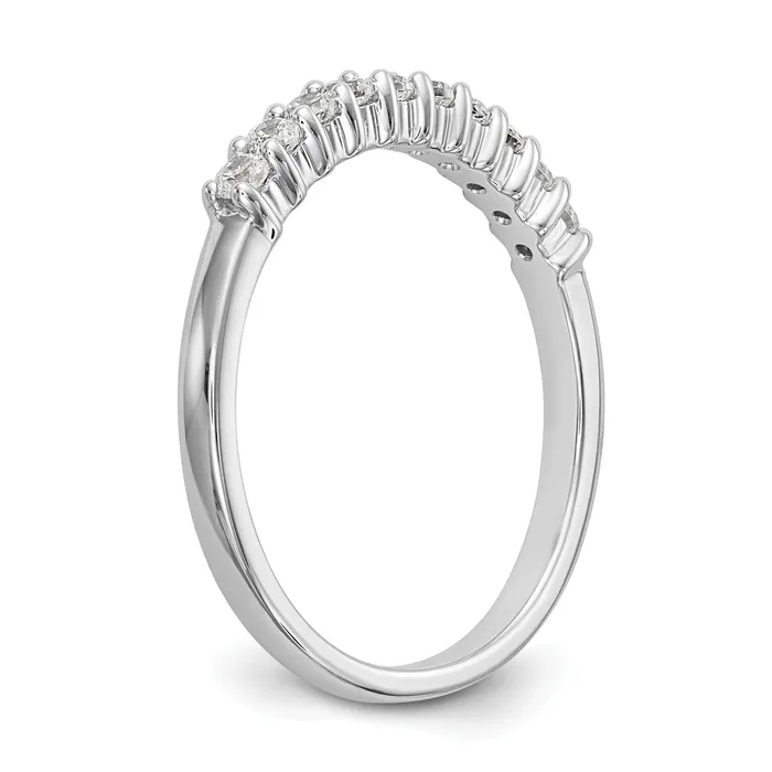 028ct CZ Solid Real 14K White Gold 10Stone Wedding Band Ring Goldia Rings