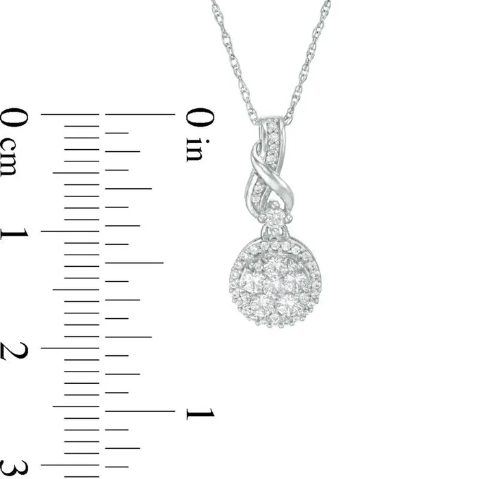 033 CT TW Composite Natural Diamond Twist Pendant in 10K White Gold Goldia Necklaces 033 CT TW Composite Natural Diamond Twist Pendant in 10K White Gold Goldia Necklaces