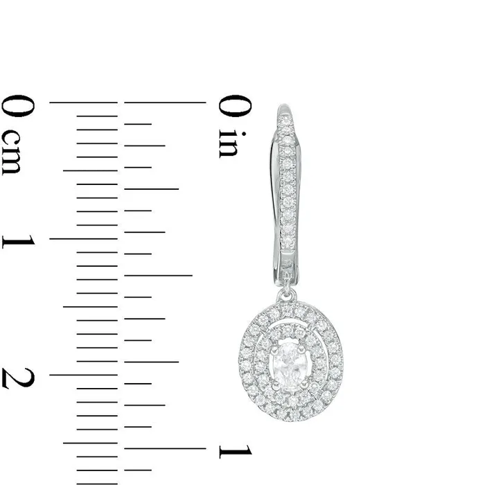 05 CT TW Certified Oval Diamond Double Frame Hoop Drop Earrings in 14K White Gold ISI2 Goldia Earrings 05 CT TW Certified Oval Diamond Double Frame Hoop Drop Earrings in 14K White Gold ISI2 Goldia Earrings