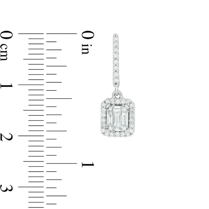 05 CT TW Diamond Rectangular Frame Curved Drop Earrings in 14K White Gold Goldia Earrings 05 CT TW Diamond Rectangular Frame Curved Drop Earrings in 14K White Gold Goldia Earrings