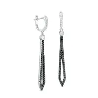 05 CT TW Enhanced Black and White Diamond Elongated Kite Drop Earrings in Sterling Silver Goldia Earrings 05 CT TW Enhanced Black and White Diamond Elongated Kite Drop Earrings in Sterling Silver Goldia Earrings