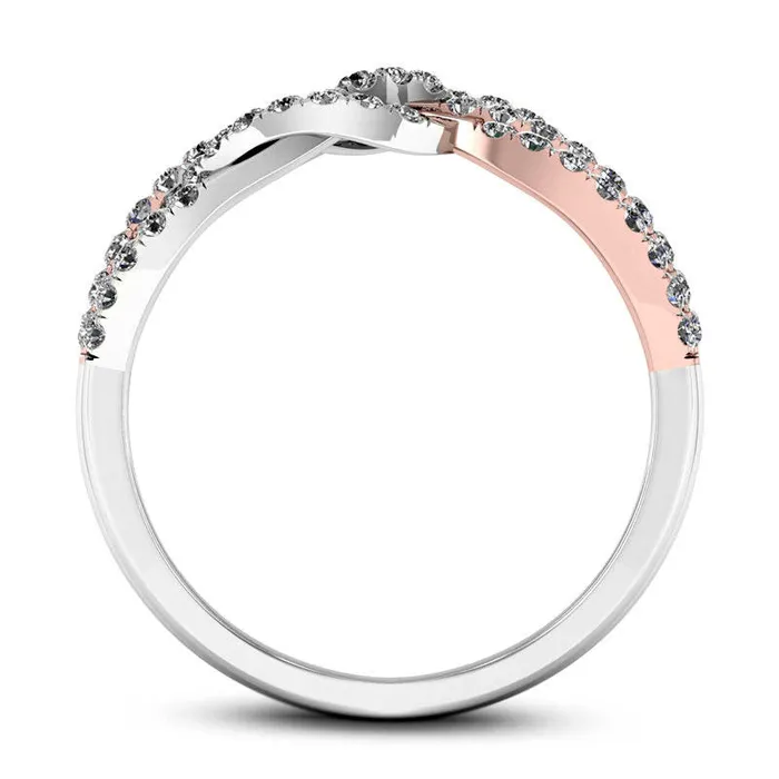 050 CT TW Natural Diamond Braided Ring in Solid 10K TwoTone Gold Goldia Rings 050 CT TW Natural Diamond Braided Ring in Solid 10K TwoTone Gold Goldia Rings