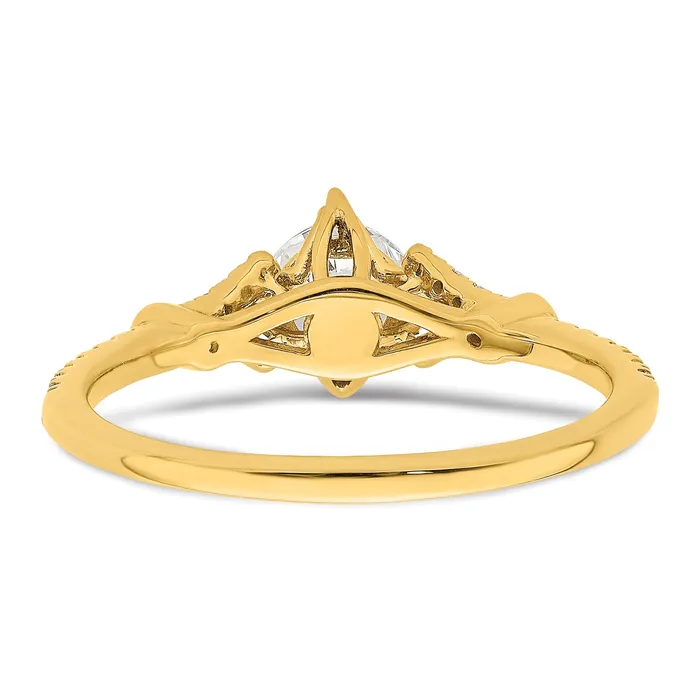 050ct CZ Solid Real 14k Polish 12ct Round Engagement Dia Ring Goldia Rings