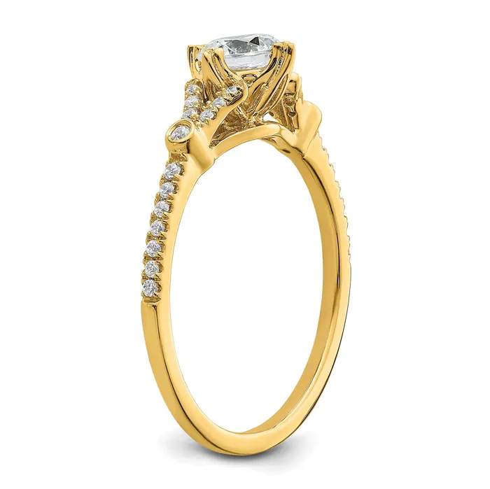 050ct CZ Solid Real 14k Polish 12ct Round Engagement Dia Ring Goldia Rings