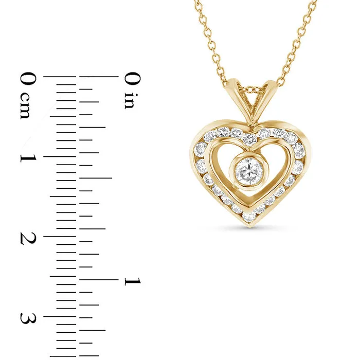 063 CT TW Natural Diamond Heart Pendant in 14K Gold ISI2 Goldia Necklaces 063 CT TW Natural Diamond Heart Pendant in 14K Gold ISI2 Goldia Necklaces