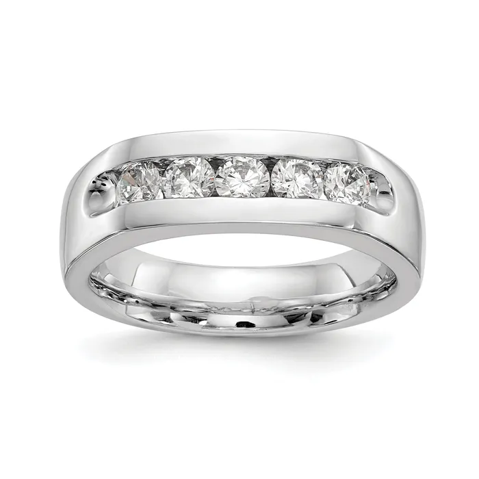 063ct CZ Solid Real 14K White Gold 5Stone Channel Wedding Band Ring Goldia Rings 063ct CZ Solid Real 14K White Gold 5Stone Channel Wedding Band Ring Goldia Rings
