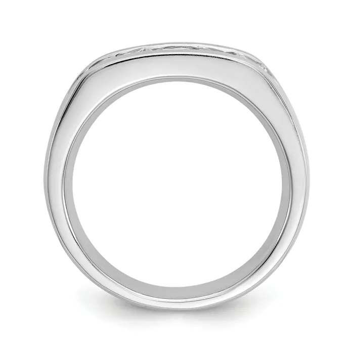 063ct CZ Solid Real 14K White Gold 5Stone Channel Wedding Band Ring Goldia Rings