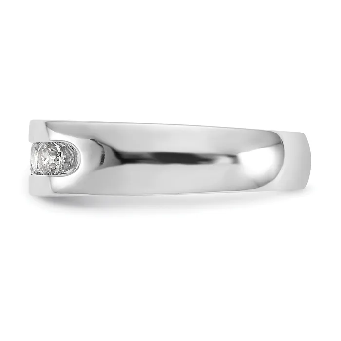 063ct CZ Solid Real 14K White Gold 5Stone Channel Wedding Band Ring Goldia Rings