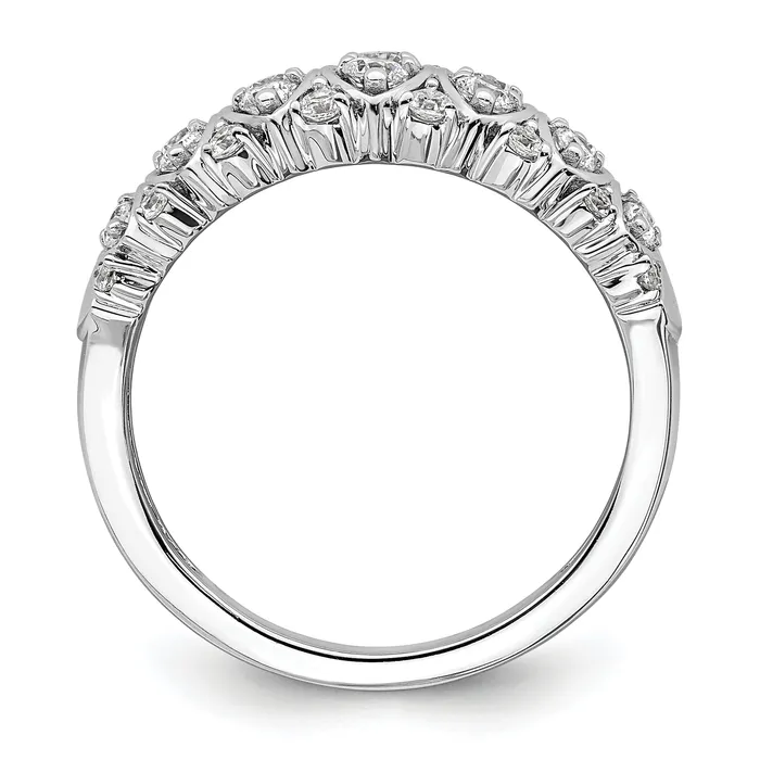 075ct CZ Solid Real 14K White Gold Complete Wedding Band Ring Goldia Rings