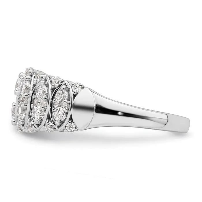 075ct CZ Solid Real 14K White Gold Complete Wedding Band Ring Goldia Rings