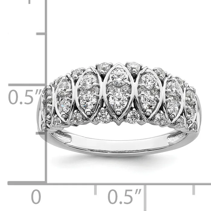 075ct CZ Solid Real 14K White Gold Complete Wedding Band Ring Goldia Rings