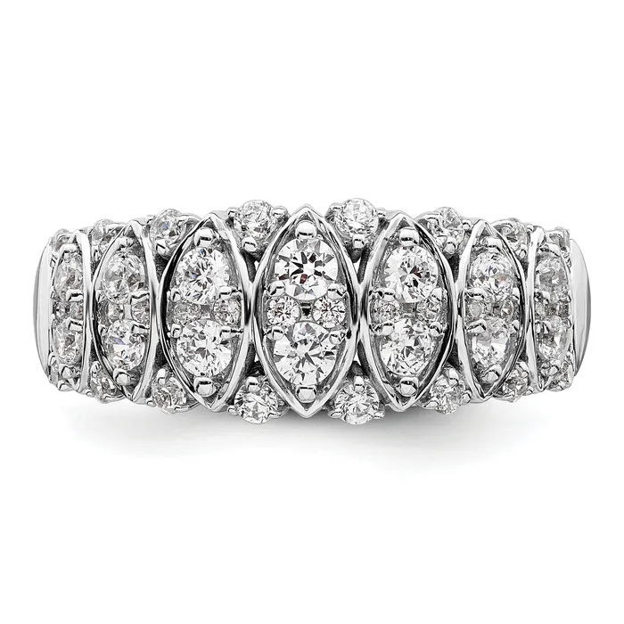075ct CZ Solid Real 14K White Gold Complete Wedding Band Ring Goldia Rings