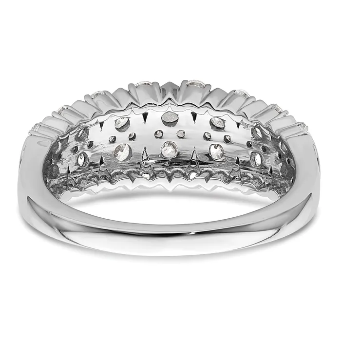 075ct CZ Solid Real 14K White Gold Complete Wedding Band Ring Goldia Rings