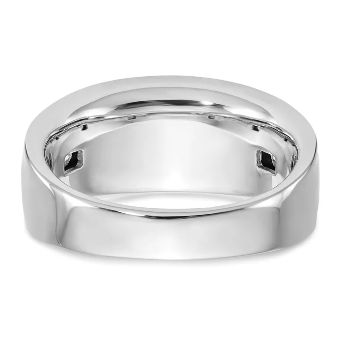 098ct CZ Solid Real 14K White Gold Mens Wedding Band Ring Goldia Rings