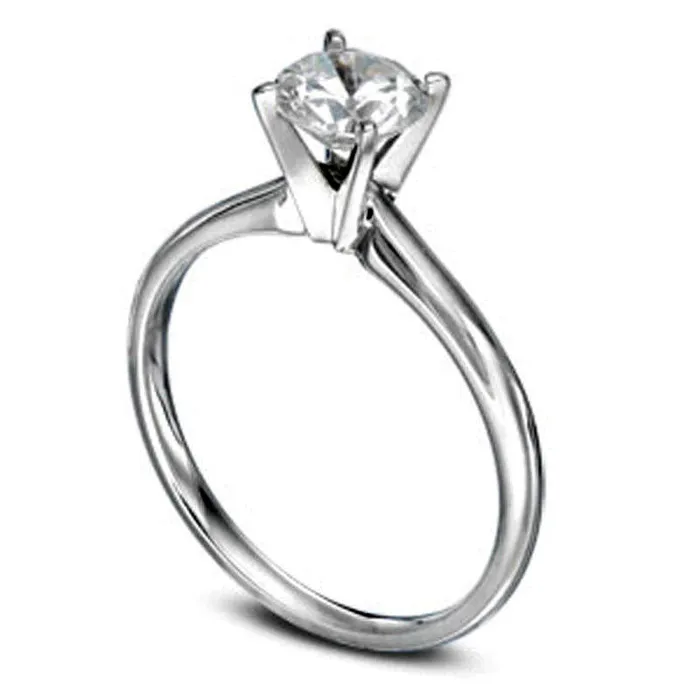 10 CT Natural Clarity Enhanced Diamond Solitaire Engagement Ring in Solid 14K White Gold ISI2 Goldia Rings 10 CT Natural Clarity Enhanced Diamond Solitaire Engagement Ring in Solid 14K White Gold ISI2 Goldia Rings