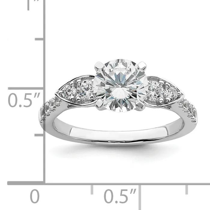 125ct CZ Solid Real 14K White Gold Engagement Ring Goldia Rings