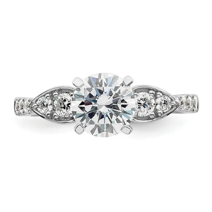 125ct CZ Solid Real 14K White Gold Engagement Ring Goldia Rings