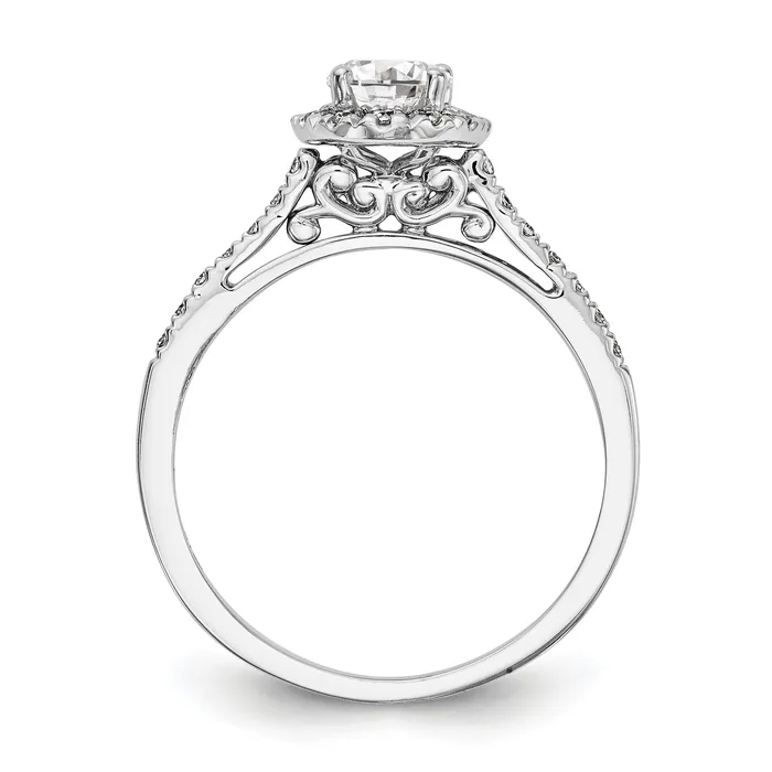 13 Ct Natural Diamond Semimount Oval Halo Engagement Ring in 14K White Gold Goldiacom Rings