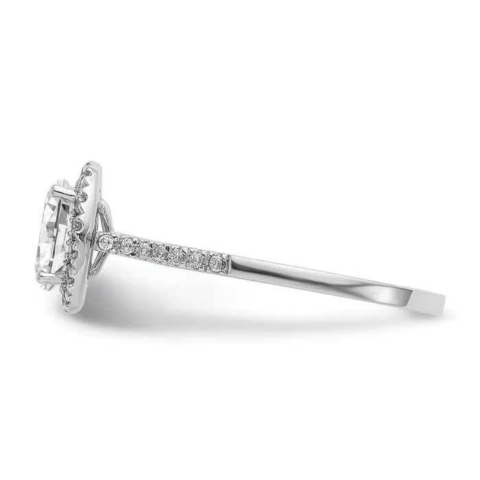 13 Ct Natural Diamond Semimount Oval Halo Engagement Ring in 14K White Gold Goldiacom Rings