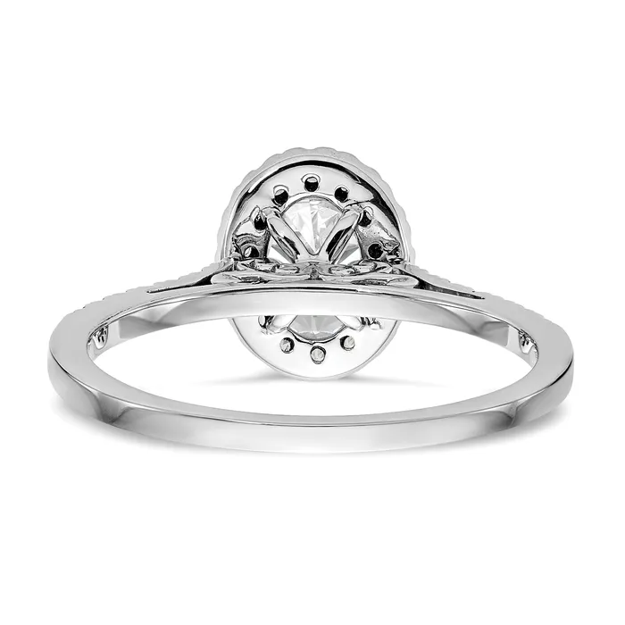 13 Ct Natural Diamond Semimount Oval Halo Engagement Ring in 14K White Gold Goldiacom Rings