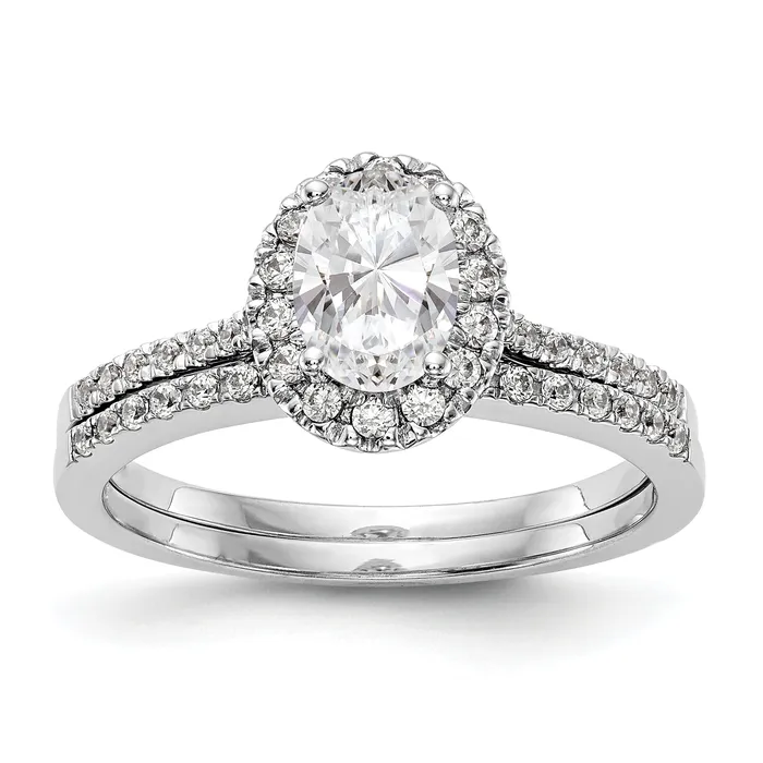 13 Ct Natural Diamond Semimount Oval Halo Engagement Ring in 14K White Gold Goldiacom Rings