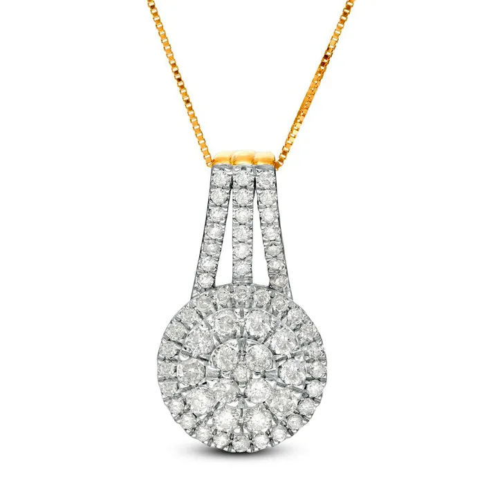 1 CT TW Composite Natural Diamond Pendant in 10K Yellow Gold Goldia Necklaces 1 CT TW Composite Natural Diamond Pendant in 10K Yellow Gold Goldia Necklaces