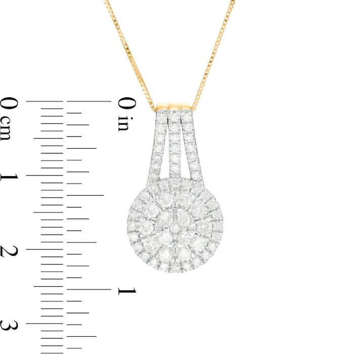 1 CT TW Composite Natural Diamond Pendant in 10K Yellow Gold Goldia Necklaces 1 CT TW Composite Natural Diamond Pendant in 10K Yellow Gold Goldia Necklaces