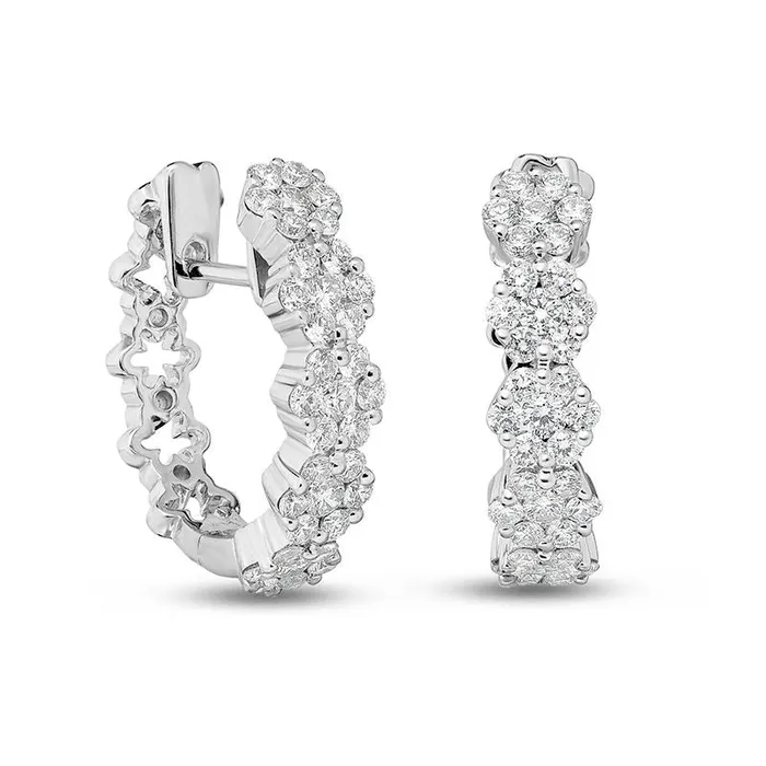 1 CT TW Diamond Frame Hoop Earrings in 14K White Gold Goldia Earrings 1 CT TW Diamond Frame Hoop Earrings in 14K White Gold Goldia Earrings