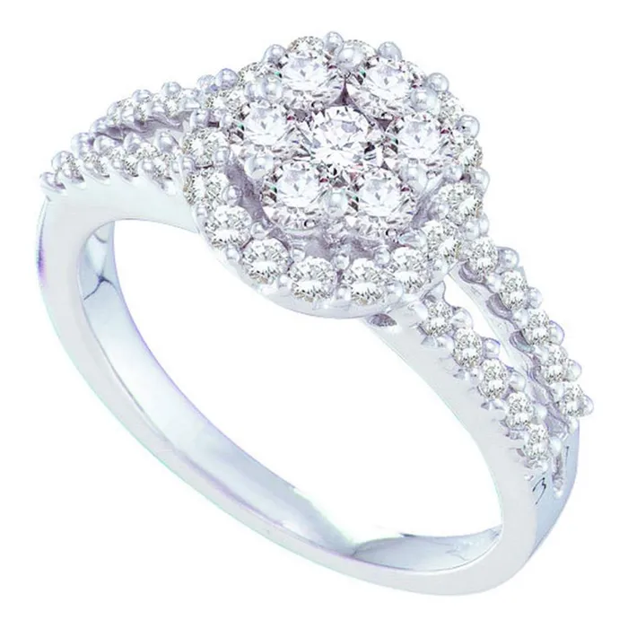 1 CTW Diamond FLOWER RING gndatlanta Rings