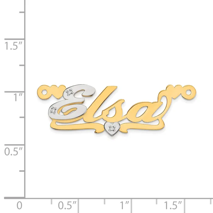 10k Two tone 02ct Diamond Name Plate Goldiacom Rings