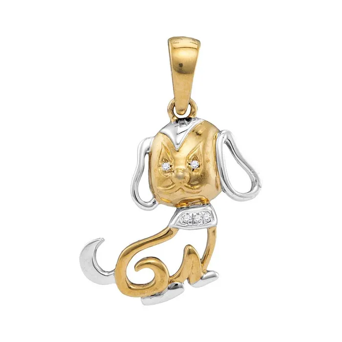10k Twotone Gold Round Diamond Dog Doggy Pendant 01 Cttw gndatlanta Rings 10k Twotone Gold Round Diamond Dog Doggy Pendant 01 Cttw gndatlanta Rings