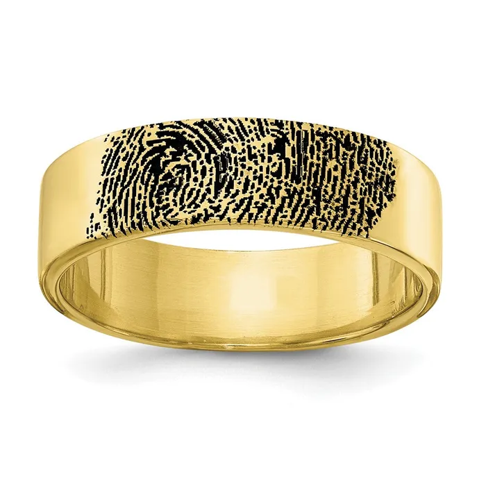 10K Yellow Gold Fingerprint Ring Goldia Rings