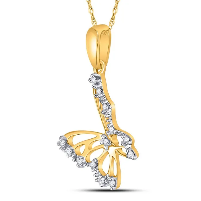 10k Yellow Gold Round Diamond Butterfly Bug Pendant 120 Cttw gndatlanta Necklaces 10k Yellow Gold Round Diamond Butterfly Bug Pendant 120 Cttw gndatlanta Necklaces
