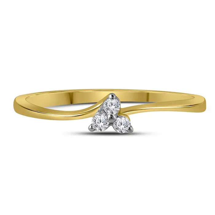 10k Yellow Gold Round Diamond Heart Promise Ring 120 Cttw gndatlanta Rings