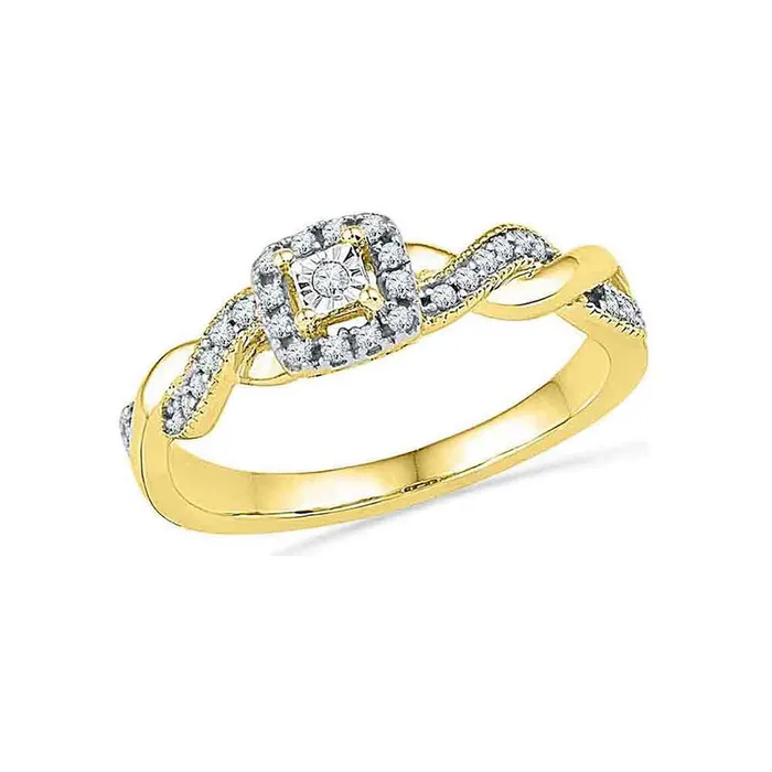 10k Yellow Gold Round Diamond Solitaire Braided Promise Ring 16 Cttw gndatlanta Rings 10k Yellow Gold Round Diamond Solitaire Braided Promise Ring 16 Cttw gndatlanta Rings