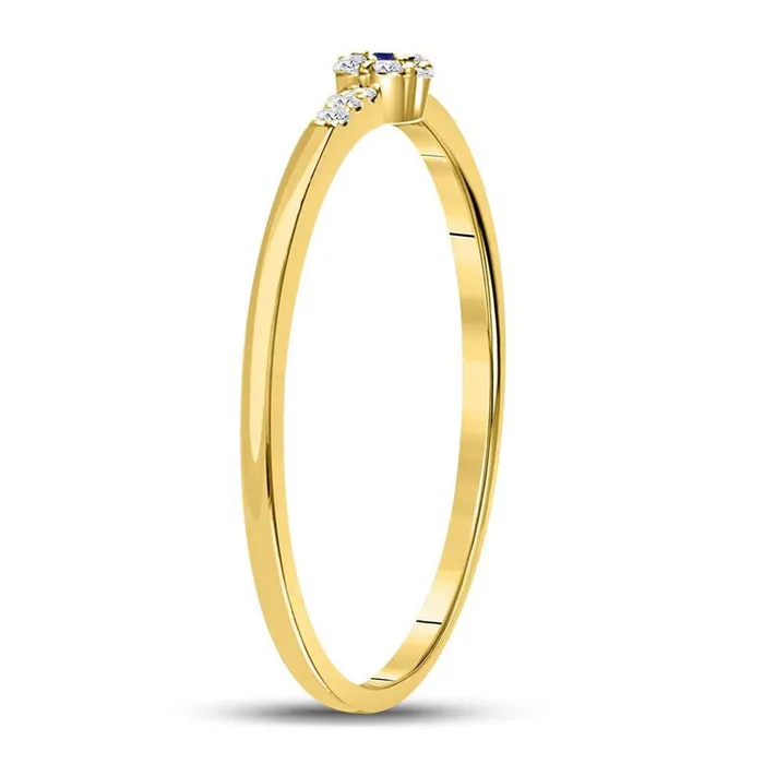 10kt Yellow Gold Round Blue Sapphire Diamond Stackable Band Ring 112 Cttw gndatlanta Rings
